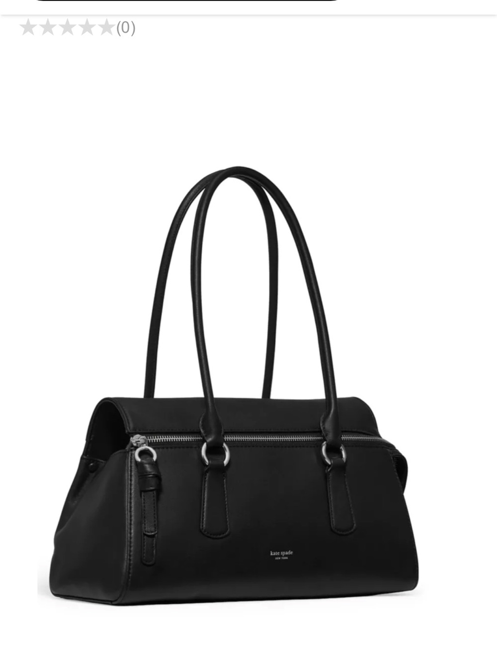 kate spade Black Leather Shoulder Bag with Zip Detail - Picture 3 of 9